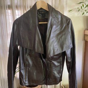 Bagatelle Genuine Leather Women's Jacket with shawl collar